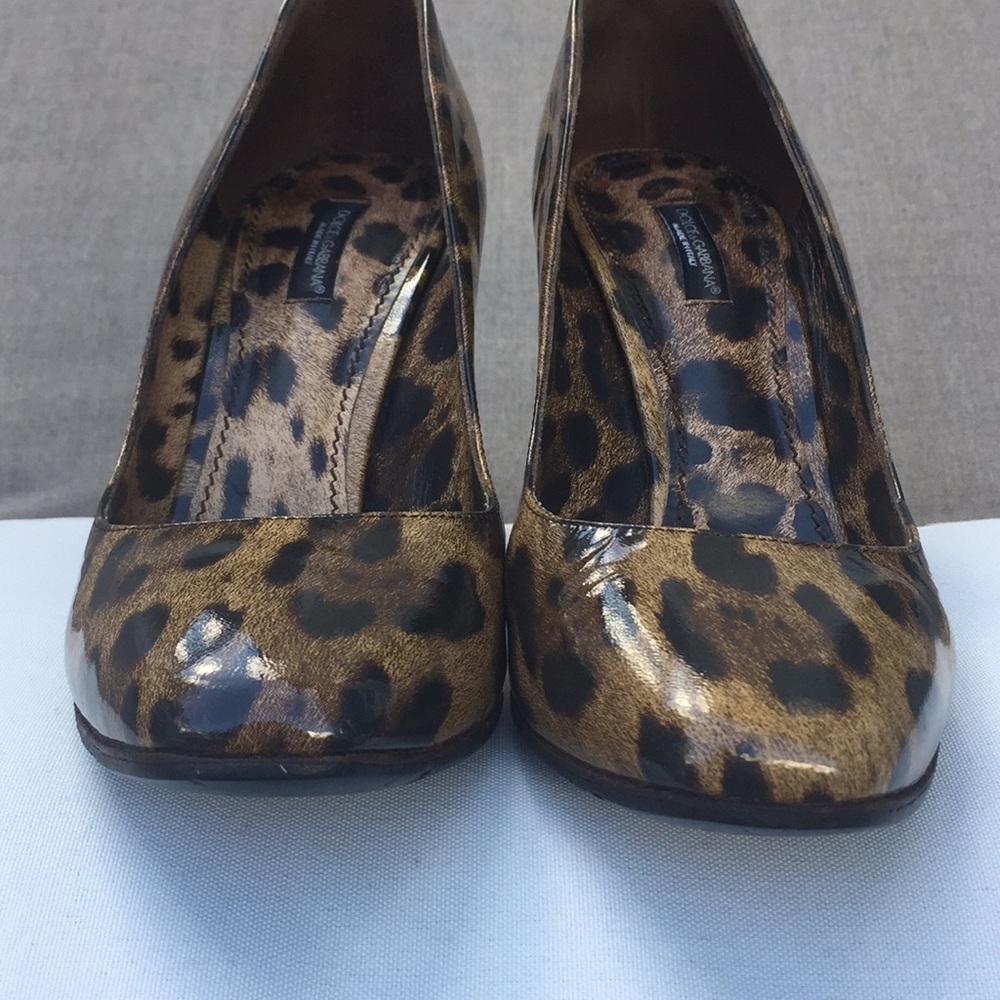 Dolce & Gabbana Patent Animal Print Stiletto Heel Pumps - Picture 4 of 12